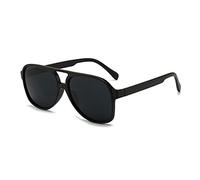 Lunettes de soleil aviateur vintage pour femmes et hommes, lunettes rétro des années 70, grandes lunettes, verres jaunes, noires, taille L, noir, L, Noir , L