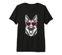 Lunettes de Soleil Berger Allemand Cool avec cœur T-Shirt Haut de Gamme