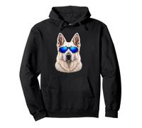 Lunettes de Soleil Bleues pour Les Amoureux des bergers allemands Blancs Sweat à Capuche