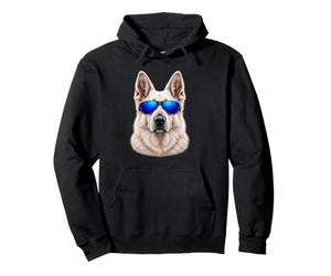 Lunettes de Soleil Bleues pour Les Amoureux des bergers allemands Blancs Sweat à Capuche