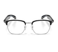 Lunettes de Soleil Bluetooth intelligentes bloquant la lumière Bleue pour Hommes et Femmes, allumage et Extinction automatiques, pour écouter de la Musique,Silver-Black