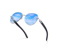 Lunettes de Soleil Bois pour Homme et Femmes: Lunettes au Design Sans Monture Style Minimaliste - Lunettes de Loisir pour Les Amateurs du Minimalisme Amateurs de Mode - Protection UV400 Non Polarisée