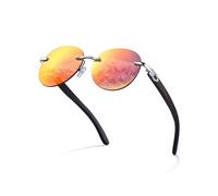 Lunettes de Soleil Bois pour Homme et Femmes: Lunettes au Design Sans Monture Style Minimaliste - Lunettes de Loisir pour Les Amateurs du Minimalisme Amateurs de Mode - Protection UV400 Non Polarisée