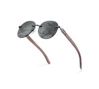 Lunettes de Soleil Bois pour Homme et Femmes: Lunettes au Design Sans Monture Style Minimaliste - Lunettes de Loisir pour Les Amateurs du Minimalisme Amateurs de Mode - Protection UV400 Non Polarisée