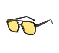 Lunettes De Soleil Carrées À Grande Monture For Hommes Et Femmes, Idéales For Les Déplacements En Extérieur Ou Vacances(Yellow)
