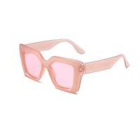 Lunettes de soleil carrées à monture large pour homme et femme - Protection UV400 - Pour sports de plein air et conduite, Poudre pour cadre en gelée