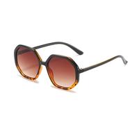 Lunettes de soleil carrées polygones tendance 2025 pour femmes, lunettes de soleil vintage aux couleurs bonbon, lunettes de soleil dégradées UV400, thé léopard noir, taille unique