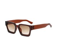 Lunettes de soleil carrées pour homme et femme avec monture rectangulaire épaisse de style designer comme nuances élégantes pour un usage quotidien en plein air, kaki, 17 cm