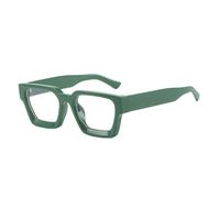 Lunettes de soleil carrées pour la mode, épais, rectangulaire, style designer, Vert, 14.5cm