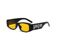 Lunettes De Soleil Carrées Rétro À Petite Monture Pour Femmes Et Hommes,Design De Marque De Luxe,Hip Hop Punk,Lunettes De Fête Pour Bar - Type Yellow