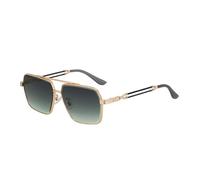 Lunettes de soleil carrées rétro pour homme, monture en métal, style tendance, double pont, élégantes et confortables, idéales pour les voyages, le shopping et la conduite. Modèle C2, taille uniq