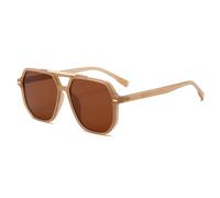 Lunettes de soleil carrées rétro pour hommes et femmes monture en plastique à la mode double faisceau grande monture carrée lunettes de soleil unisexes des années 90 (Style 5,Taille unique)