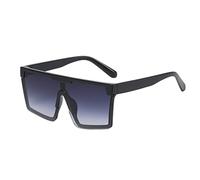 Lunettes de soleil carrées surdimensionnées pour femme - Style rétro dégradé UV400 - Lunettes tendance pour la conduite, la plage, les vacances d'été et les looks urbains, Noir , Taille unique