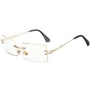 Lunettes de soleil carrées ultra-petites pour femmes Hommes Rectangle Rétro voir à travers des lunettes de soleil sans monture