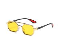 Lunettes de soleil carrées vintage pour hommes, lunettes de soleil Steampunk rétro pour femmes, lunettes de mode rétro, nuances dorées et jaunes