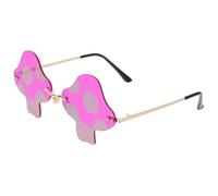 Lunettes de Soleil Champignon Violettes, Style Chic pour Fête et Quotidien | Alliage et Pc, Accessoire Photo Créatif, Forme Originale, pour Soirées Hawaïennes, Adultes