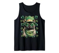 Lunettes de Soleil Chat Noir avec trèfles cœurs St Patrick Débardeur
