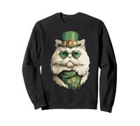 Lunettes de Soleil Chat Persan avec cœurs Trèfle St Patrick Sweatshirt
