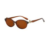 Lunettes de soleil chics à monture noire pour femme, style ovale rétro, avec emblème Saturne doré et détails métalliques. Un accessoire tendance pour le quotidien et les activités de plein air.