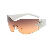 Lunettes De Soleil Cinq Étoiles Pour Femmes",Lunettes De Sport Punk,Lunettes De Soleil Gogfordden Y2k,Marque De Luxe,Lunettes De Soleil De Créateur,Nuances,"1 - Type White Gray Tea-With Pouch And Clot