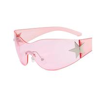 Lunettes De Soleil Cinq Étoiles Pour Femmes",Lunettes De Sport Punk,Lunettes De Soleil Gogfordden Y2k,Marque De Luxe,Lunettes De Soleil De Créateur,Nuances,"1 - Type Pink Pink-With Pouch And Cloth