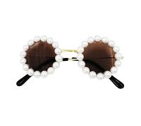 Lunettes de soleil circulaires vintage pour animaux de compagnie - Prince perle - pour chats ou petits chiens - Accessoire photo - Protection UV - Tendance