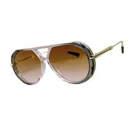 Lunettes de soleil classiques à double pont - Motif élégant - Cadre en polycarbonate - Protection solaire - Utilisation décontractée - Lunettes de soleil à double pont, Cadre gris poudré