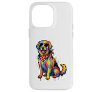 Lunettes de Soleil colorées Golden Retriever Graffiti Art Coque pour iPhone 14 Pro Max