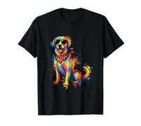 Lunettes de Soleil colorées Golden Retriever Graffiti Art T-Shirt