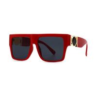 Lunettes de soleil colorées rétro tendance une pièce, Rouge, Taille unique