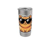 Lunettes de soleil cool chat mignon dessin animé enfants Gobelet isotherme en acier inoxydable double paroi
