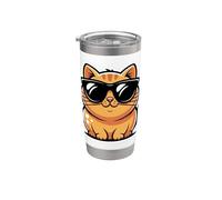 Lunettes de soleil cool chat mignon dessin animé enfants Gobelet isotherme en acier inoxydable double paroi