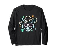 Lunettes de Soleil Cowboy Fox Face Funny Western Graphic Pink Animal Manche Longue