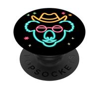 Lunettes de Soleil Cowboy Koala Visage Funny Western Graphic Rose PopSockets PopGrip Adhésif