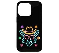 Lunettes de Soleil Cowboy Visage de Loup Hiver Western Graphique Rose Coque pour iPhone 13 Pro
