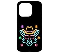 Lunettes de Soleil Cowboy Visage de Loup Hiver Western Graphique Rose Coque pour iPhone 15 Pro
