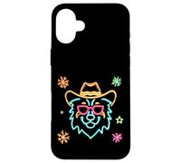 Lunettes de Soleil Cowboy Visage de Loup Hiver Western Graphique Rose Coque pour iPhone 16 Plus