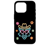 Lunettes de Soleil Cowboy Visage de Loup Hiver Western Graphique Rose Coque pour iPhone 16 Pro