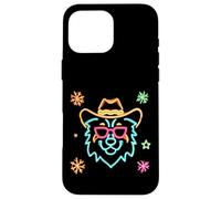 Lunettes de Soleil Cowboy Visage de Loup Hiver Western Graphique Rose Coque pour iPhone 16 Pro Max