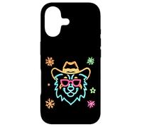 Lunettes de Soleil Cowboy Visage de Loup Hiver Western Graphique Rose Coque pour iPhone 17