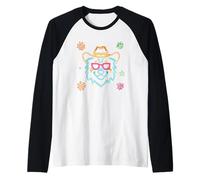 Lunettes de Soleil Cowboy Visage de Loup Hiver Western Graphique Rose Manche Raglan