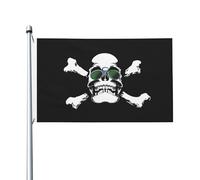 Lunettes De Soleil Crâne Pirate Drapeau De Cour 90X150Cm Suspendre Drapeau De Festival Décoratif Bannière De Cour Pour Extérieure Toutes Les Saisons Maison