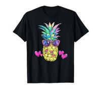 Lunettes de soleil cœur ananas Cool Vibes Art T-Shirt