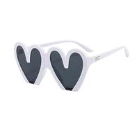Lunettes de soleil cœur haché pour filles Lunettes de soleil cœur concave avec lunettes de protection UV