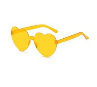 Lunettes de Soleil cœur pour Femme, équipées d'une Fonction de Protection UV, Les Branches du Miroir ne se déforment Pas Facilement, adaptées à l'ombrage extérieur(Yellow,14 * 6.4cm)