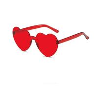 Lunettes de Soleil cœur pour Femme, équipées d'une Fonction de Protection UV, Les Branches du Miroir ne se déforment Pas Facilement, adaptées à l'ombrage extérieur(Red,14.5 * 5.4)