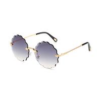 Lunettes de soleil de cadre en forme de fleurs hommes femmes mode personnalité de la mode style style lunettes de soleil pour extérieur Street Sports golf cyclisme randonnée pédestre ( Color : Black )