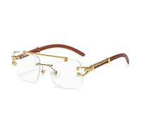 Lunettes de soleil de luxe en strass pour femmes, petit ovale en diamant, lunettes de soleil pour hommes, monture en grain de bois, nuances féminines tendance, 9, Taille unique