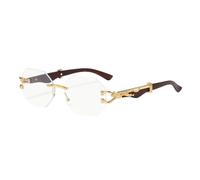Lunettes de soleil de luxe sans monture pour femmes vintage punk dames nuances métalliques lunettes de soleil lunettes de soleil femmes lunettes de vue, Doré/transparent, Taille unique