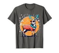 Lunettes de Soleil de Noël drôles de Père Noël Flocons de Neige T-Shirt, Homme, Asphalte, 5XL